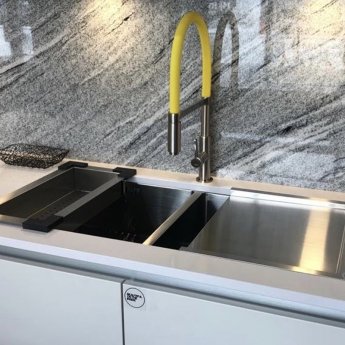 The 1810 Company Spirale Chrome Spout Sink Mixer Tap with Flexible Hose - Yellow