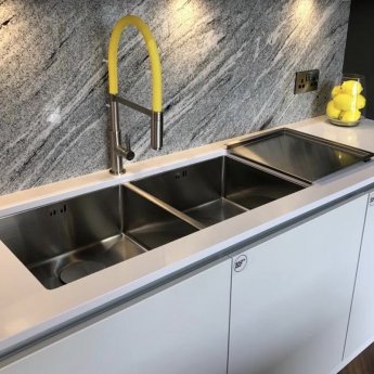 The 1810 Company Spirale Chrome Spout Sink Mixer Tap with Flexible Hose - Yellow