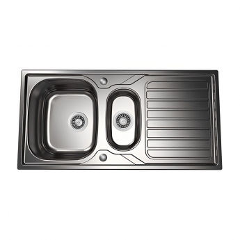 The 1810 Company Veloreduo 100i 1.5 Bowl Kitchen Sink - Stainless Steel