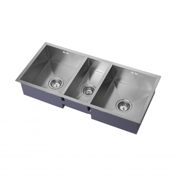 The 1810 Company Zentrio 340/180/340U 3.0 Bowl Undermount Kitchen Sink - Stainless Steel