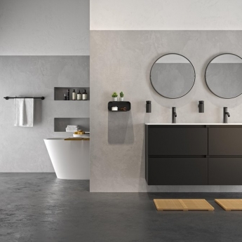 Tiger 2-Store Wall Tray/Shower Basket 250mm - Black