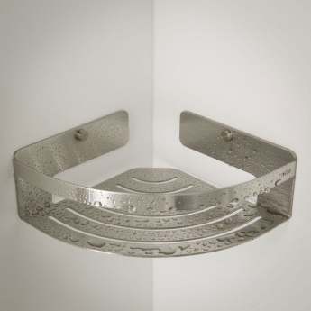 Tiger Caddy Corner Shower Basket 184mm - Brushed Stainless Steel
