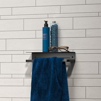 Tiger Caddy Shower Basket/Towel Rail - Black