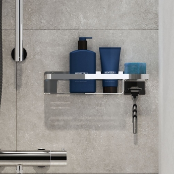 Tiger Caddy Shower Basket with Towel Hook 320mm - Chrome