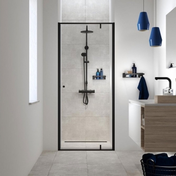 Tiger Caddy Shower Basket with Towel Hook 320mm - Black