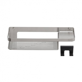 Tiger Caddy Shower Basket with Towel Hook 320mm - Brushed Stainless Steel | Product Image