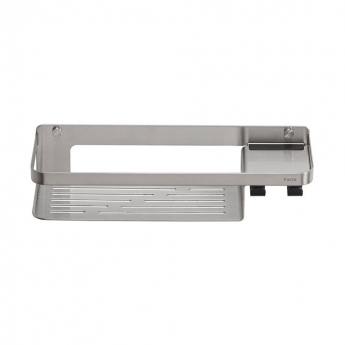 Tiger Caddy Shower Basket with Towel Hook 320mm - Brushed Stainless Steel | Product Image