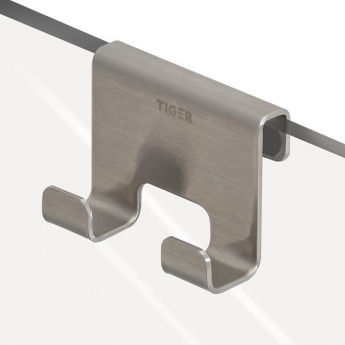Tiger Caddy Shower Enclosure Towel Hook - Brushed Stainless Steel | Product Image