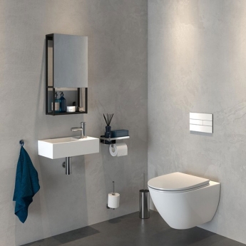 Tiger Caddy Toilet Roll Holder with Shelf - Chrome