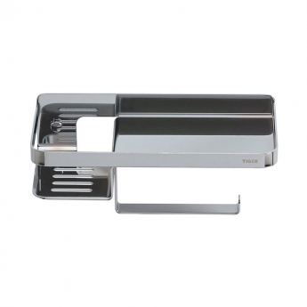Tiger Caddy Toilet Roll Holder with Shelf - Chrome