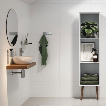 Tiger Colar Bathroom Shelf 180mm - Polished Stainless Steel