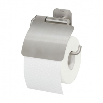 Tiger Colar Toilet Roll Holder with Cover Brushed Stainless Steel