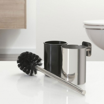 Tiger Colar Toilet Brush and Holder - Polished Stainless Steel