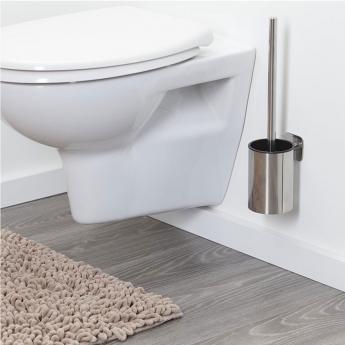Tiger Colar Toilet Brush and Holder - Polished Stainless Steel
