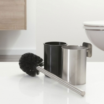 Tiger Colar Toilet Brush and Holder - Brushed Stainless Steel