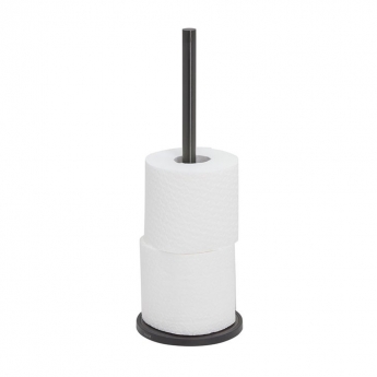 Tiger Tune Spare Toilet Roll Holder Freestanding - Brushed Metal Black/Black | Product Image