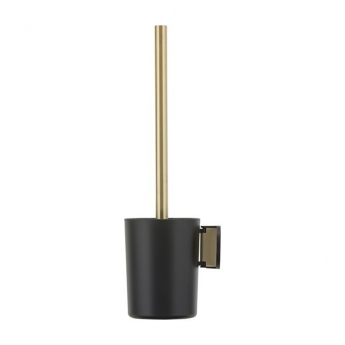 Tiger Tune Toilet Brush and Holder - Brushed Brass/Black