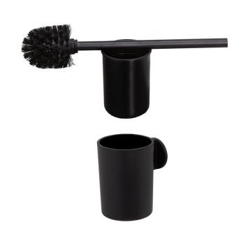 Tiger Tune Toilet Brush and Holder - Brushed Metal Black/Black