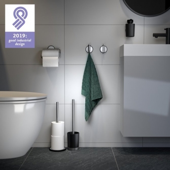 Tiger Tune Toilet Brush and Holder Freestanding - Brushed Stainless Steel/Black | Product Image