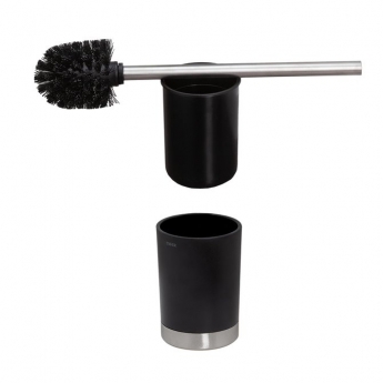Tiger Tune Toilet Brush and Holder Freestanding - Brushed Stainless Steel/Black | Product Image