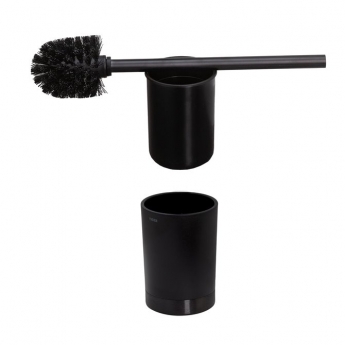 Tiger Tune Toilet Brush and Holder Freestanding - Brushed Metal Black/Black