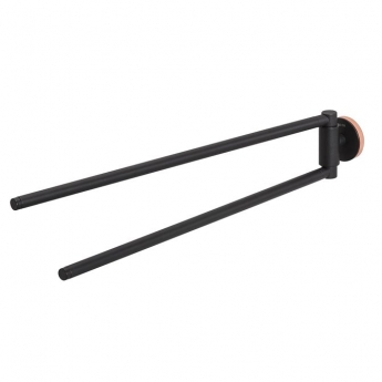 Tiger Urban Towel Rail With 2 Arms - Black | Product Image