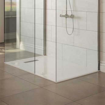 TrayMate TM25 Linear Rectangular Shower Tray with Waste 1000mm x 800mm - White