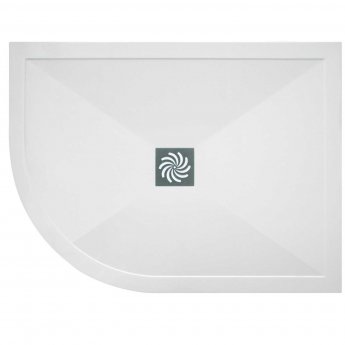 TrayMate TM25 Symmetry LH Offset Quadrant Shower Tray with Waste 1200mm x 900mm - White