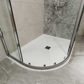 TrayMate TM25 Symmetry LH Offset Quadrant Shower Tray with Waste 1100mm x 800mm - White