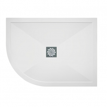 TrayMate TM25 Symmetry LH Offset Quadrant Shower Tray with Waste 1200mm x 800mm - White