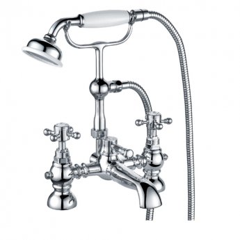 Delphi Formby Bath Shower Mixer Tap with Shower Kit Pillar Mounted - Chrome