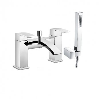 Delphi Knole Bath Shower Mixer Tap with Shower Kit Pillar Mounted - Chrome