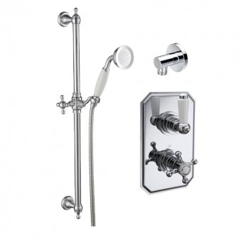 Delphi Sterma Thermostatic Dual Concealed Mixer Shower with Shower Kit - Chrome