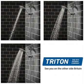 Triton Aspirante Electric Shower 8.5 kW - Brushed Steel