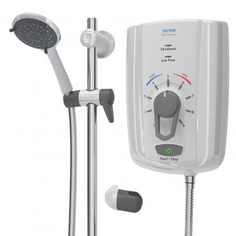 Triton Omnicare Design 8.5Kw Electric Shower with Grab Kit - White/Grey