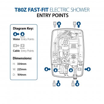 Triton T80Z Fast-Fit Eco Electric Shower 8.5 kW - White/Chrome