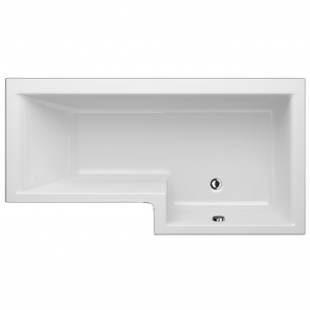 Trojan Elite L-Shaped Square Shower Bath 1675mm x 700mm/850mm with Front Panel and Screen