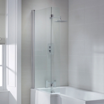 Trojan Elite L-Shaped Square Shower Bath 1675mm x 700mm/850mm with Front Panel and Screen