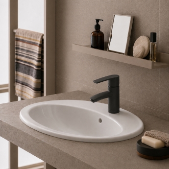 Twyford Alcona Inset Countertop Basin 560mm Wide - 1 Tap Hole | Product Image