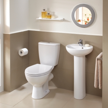 Twyford Alcona Handrinse Basin & Full Pedestal 400mm Wide 1 Tap Hole