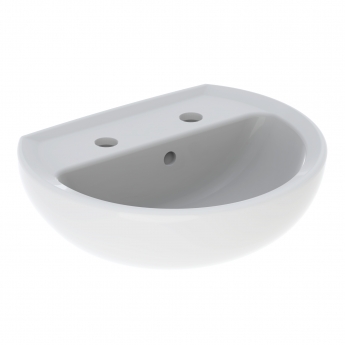 Twyford Alcona Handrinse Basin & Full Pedestal 400mm Wide 2 Tap Hole
