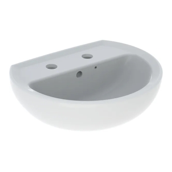 Twyford Alcona Handrinse Basin & Semi Pedestal 400mm Wide 2 Tap Hole | Product Image