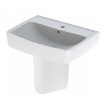 Twyford Alcona Basin and Semi Pedestal 600mm Wide - 1 Tap Hole | Product Image