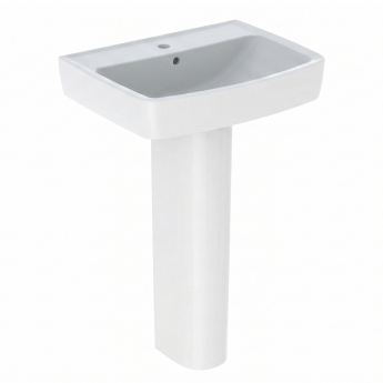Twyford Alcona Basin & Full Pedestal 550mm Wide 1 Tap Hole | Product Image