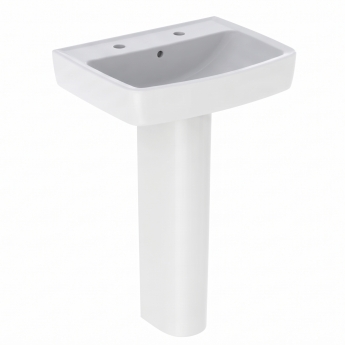 Twyford Alcona Basin & Full Pedestal 550mm Wide 2 Tap Hole | Product Image