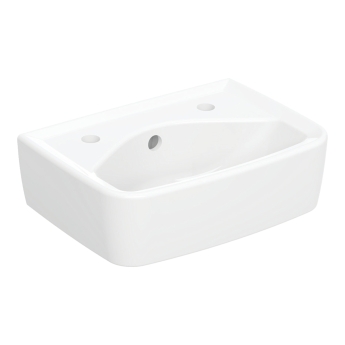 Twyford Alcona Square Wall Hung Basin 350mm Wide - 2 Tap Hole | Product Image