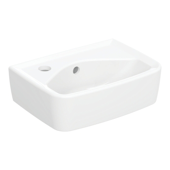 Twyford Alcona Square Wall Hung Basin 350mm Wide - 1 LH Tap Hole | Product Image