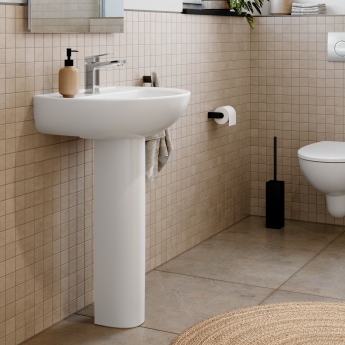 Twyford Alcona Boxed Basin & Pedestal Pack 550mm Wide - 1 Tap Hole | Product Image