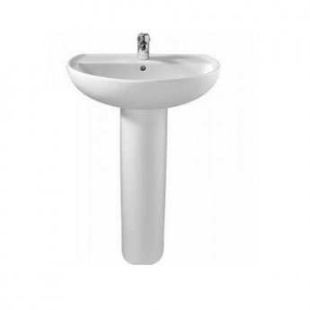 Twyford Alcona Boxed Basin & Pedestal Pack 550mm Wide - 1 Tap Hole