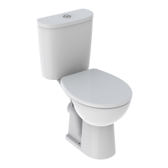Twyford Alcona Close Coupled Toilet Round Push Button Cistern - Bottom Fix Standard Seat | Product Image